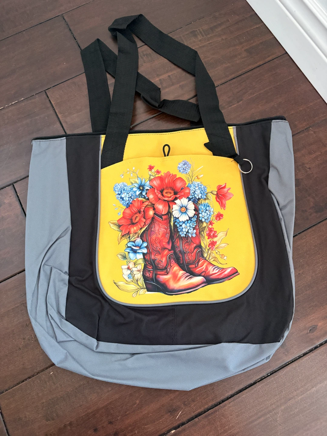 Graphic Tote Bag~grey/yellow/black - photo 3
