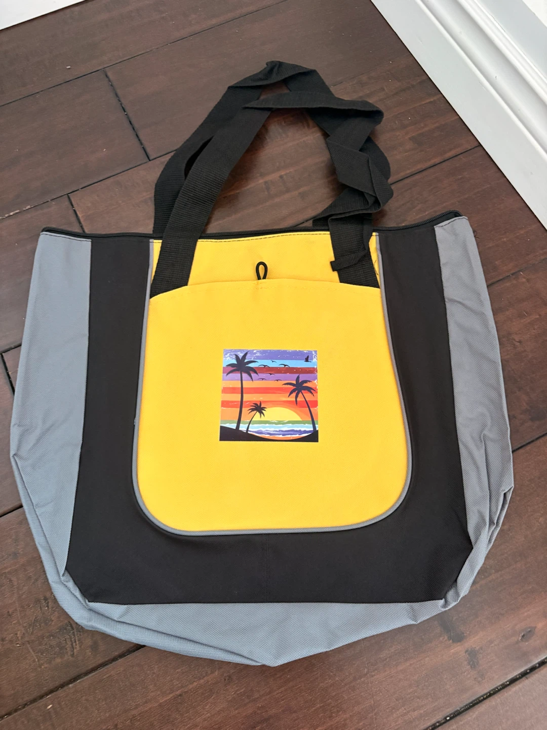 9 Graphic Tote Bag~grey/yellow/black - photo 5