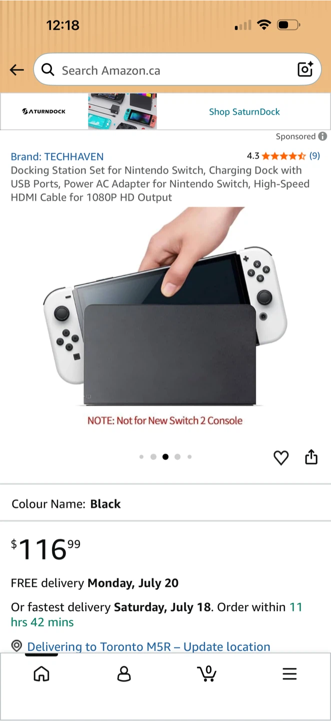 TECHHAVEN Docking Station Set for Nintendo Switch, Black - photo 3