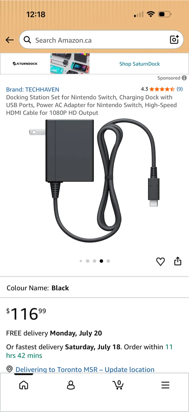 TECHHAVEN Docking Station Set for Nintendo Switch, Black - photo 4
