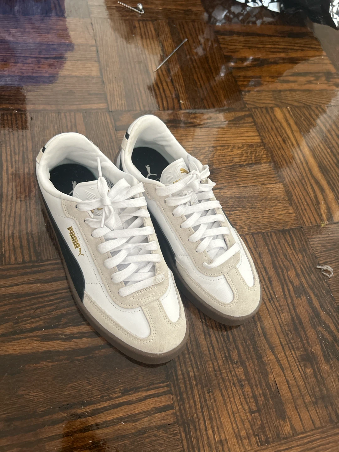 Puma White & Black Suede Sneakers - photo 3
