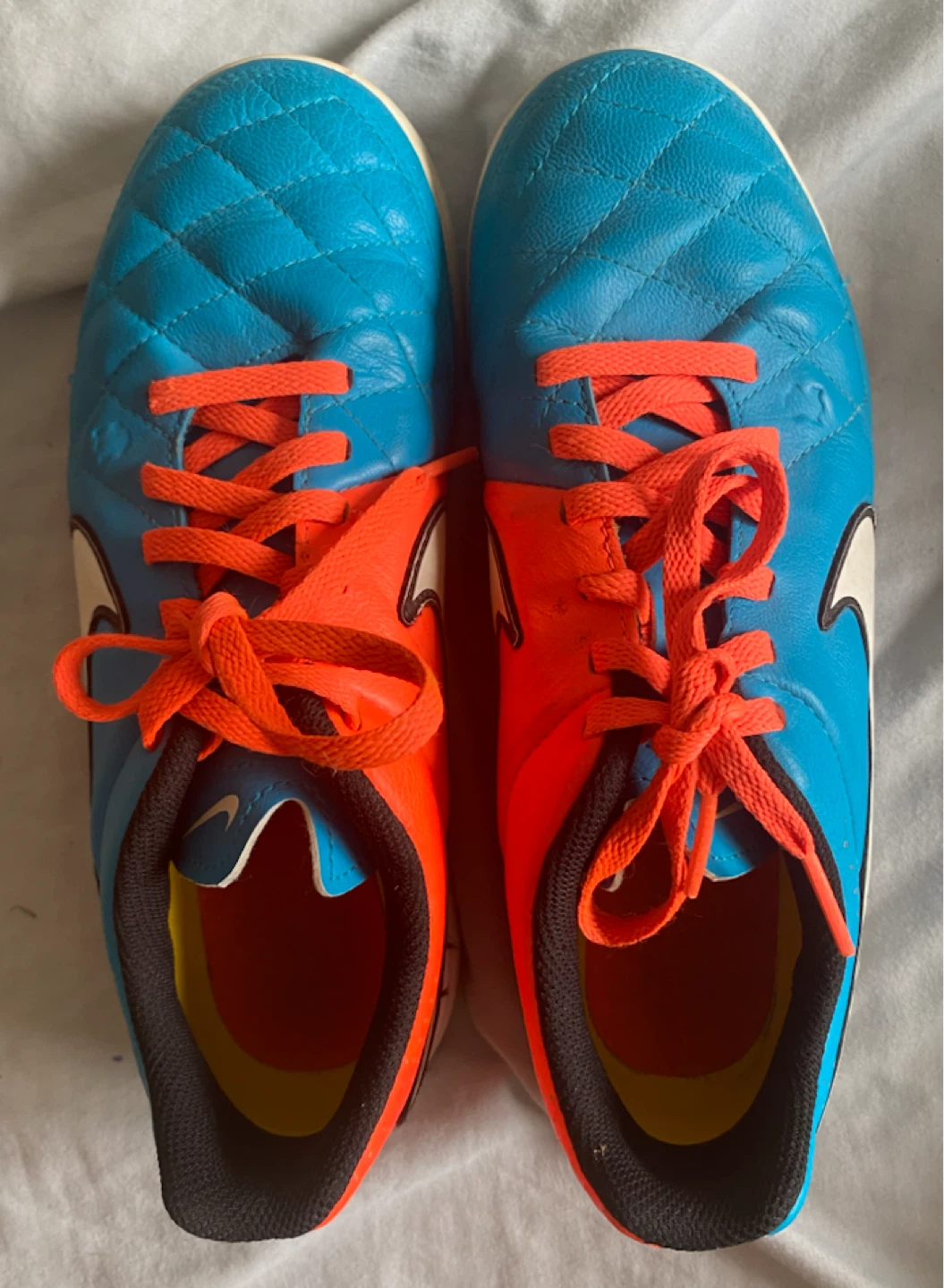 Nike Indoor Soccer Shoes Blue/Orange Youth Size 5Y