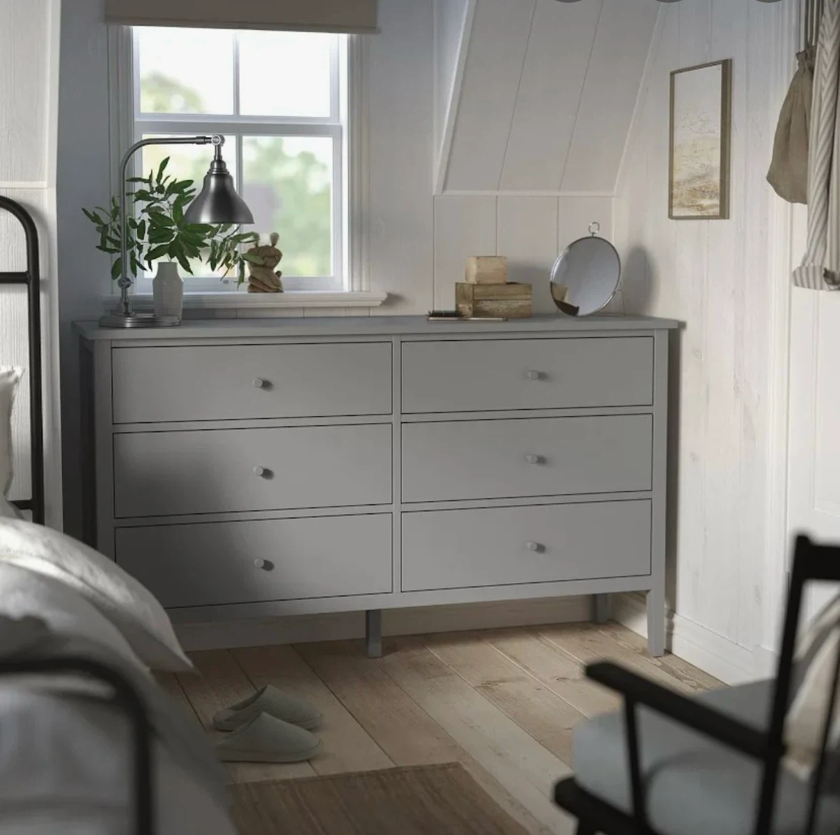 IKEA HEMNES 6-drawer dresser, gray