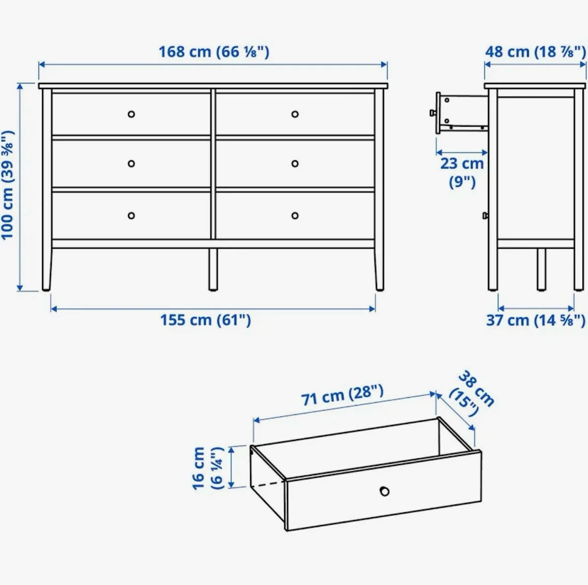 IKEA HEMNES 6-drawer dresser, gray - photo 4