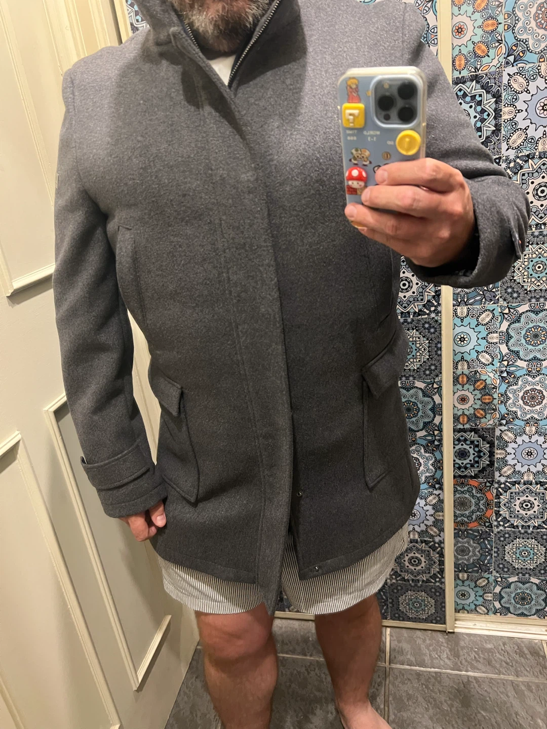 A Fish Named Fred Grey Wool Blend Jacket - EU 54 / USA 42