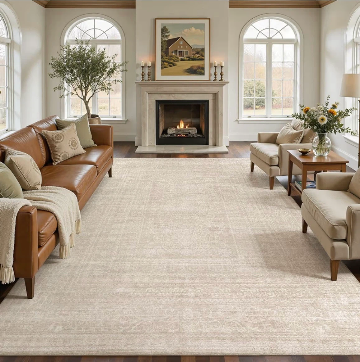 Classic Beige Area Rug 10' x 12'