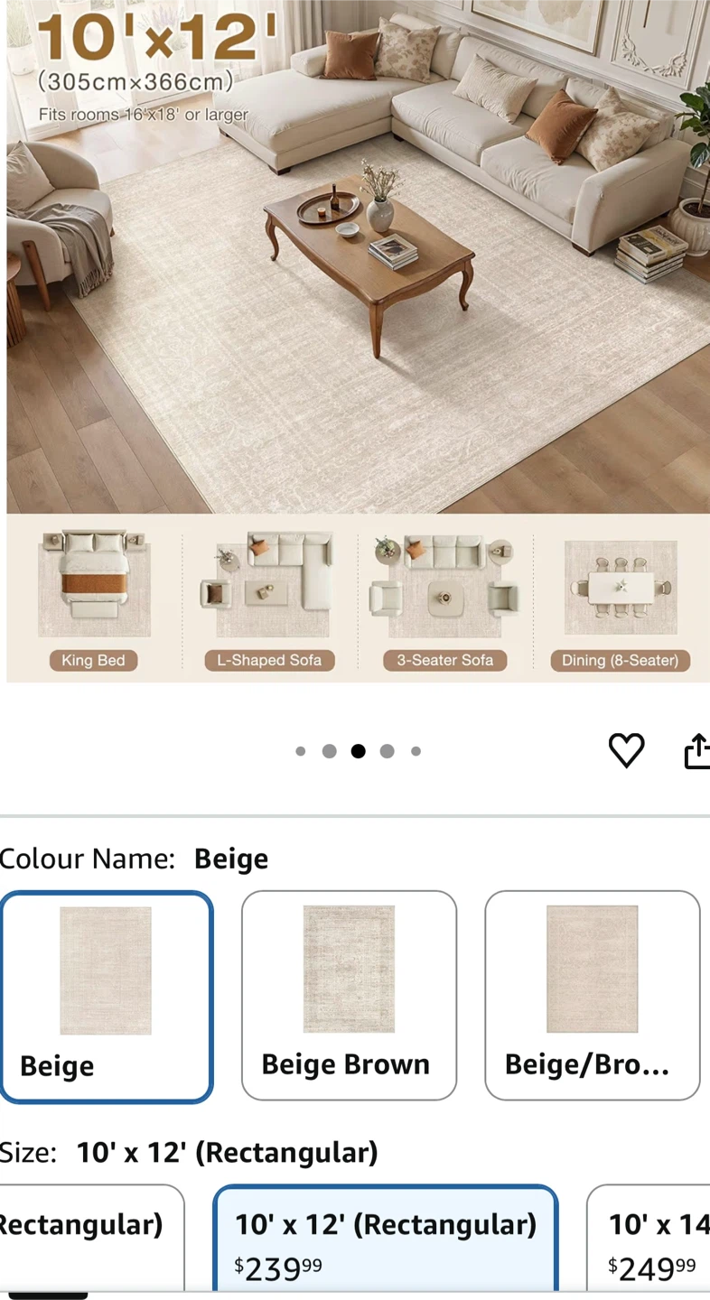 Classic Beige Area Rug 10' x 12' - photo 2