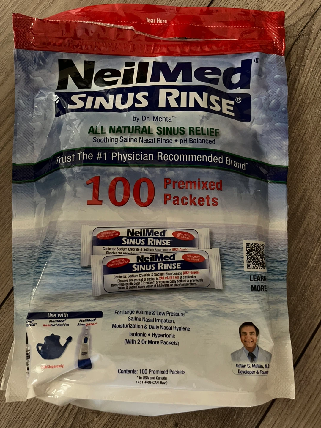 NeilMed Sinus Rinse 100 Premixed Packets