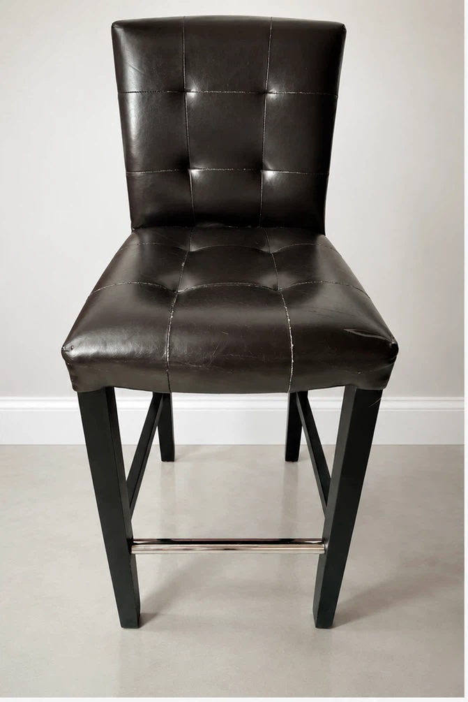 2 Dark Brown Faux Leather Counter Stool