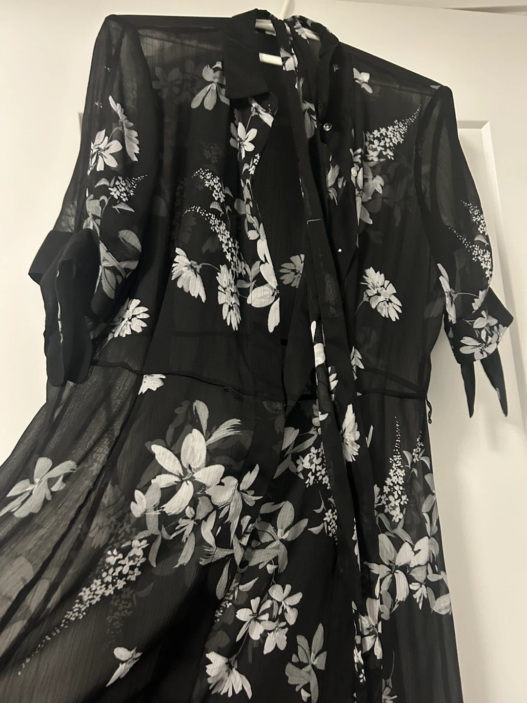 Calvin Klein Black Floral Dress Size 12 - photo 2