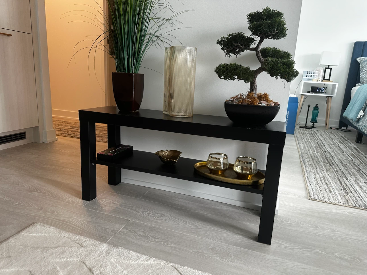 Black Two-Tier Console Table