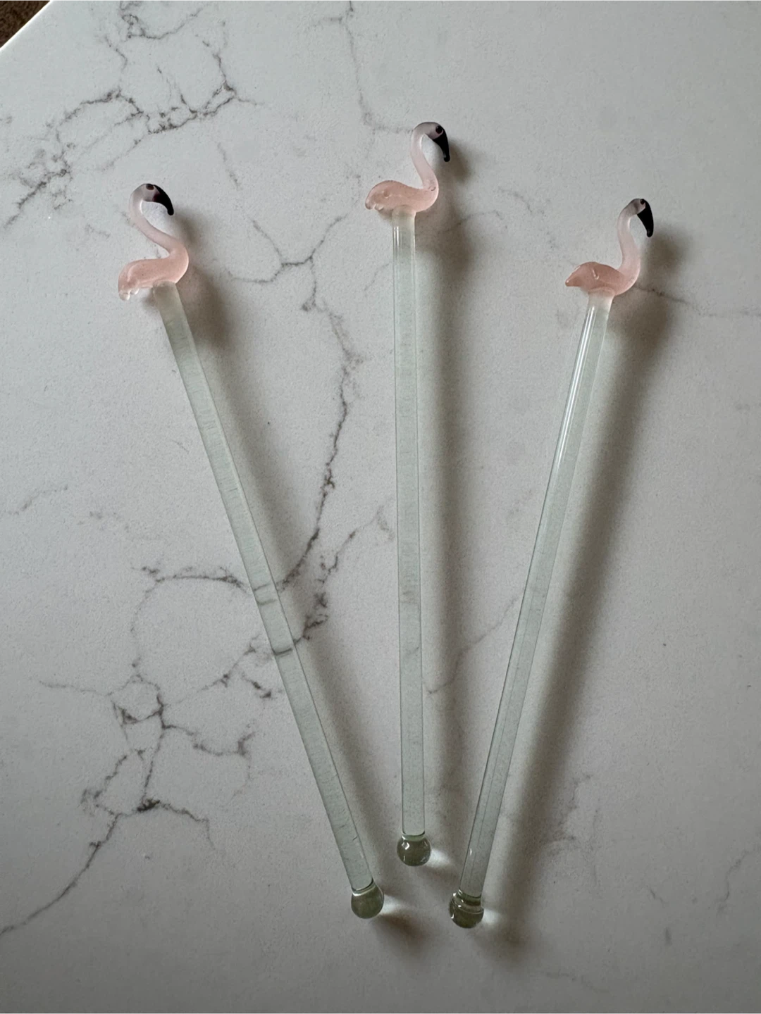 Vintage Glass Flamingo Stir Sticks
