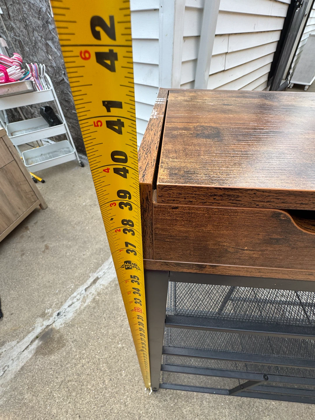 Rustic Brown and Black Metal Shelf Unit - photo 5
