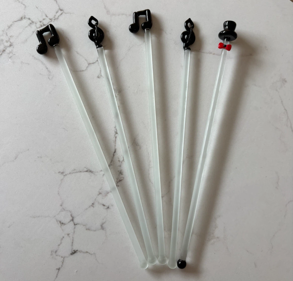Set of 5 Vintage Music Themed Stirrers