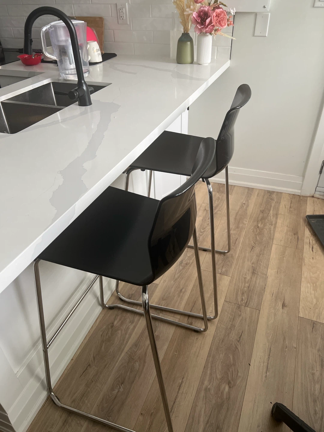 2 Black Bar Stools - photo 3