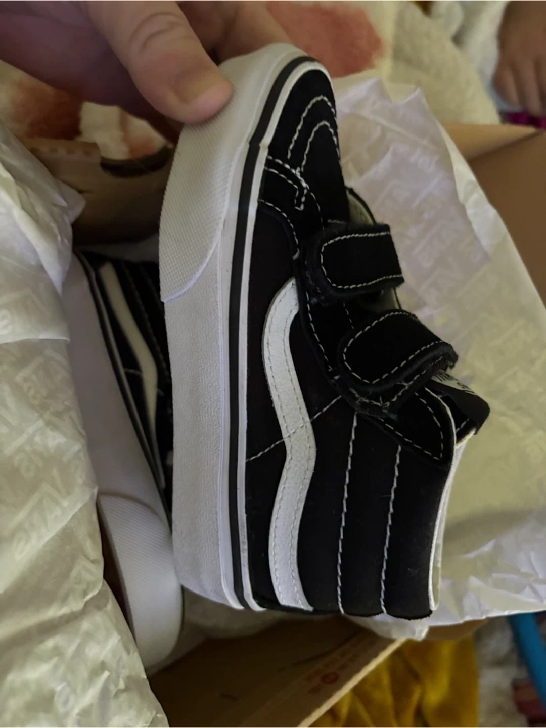 Vans Sk8-Hi Zip Black White Kids Shoes
