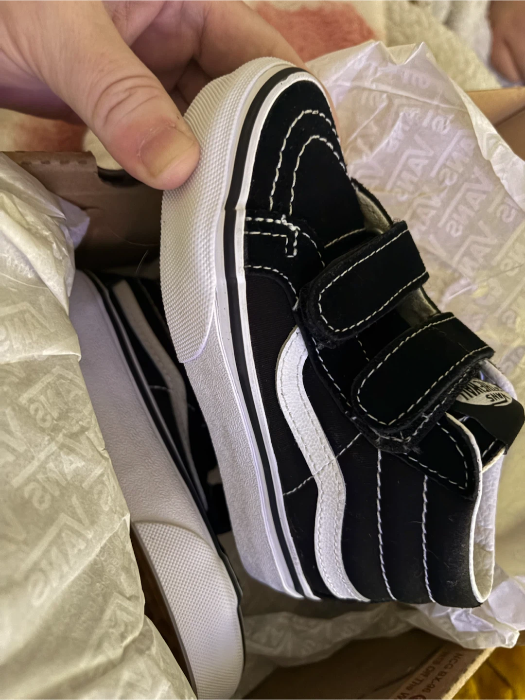 Vans Sk8-Hi Zip Black White Kids Shoes - photo 2