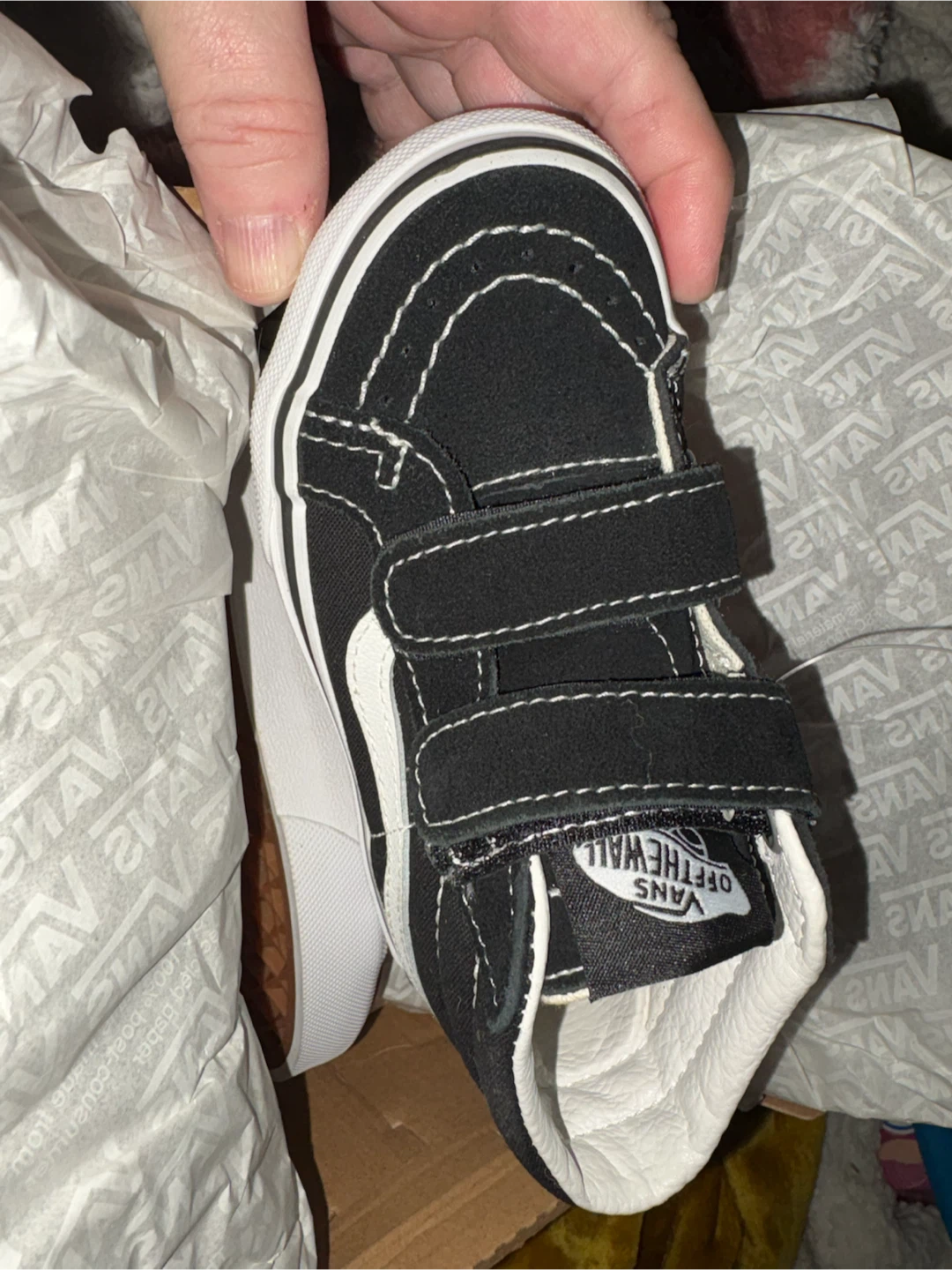 Vans Sk8-Hi Zip Black White Kids Shoes - photo 3