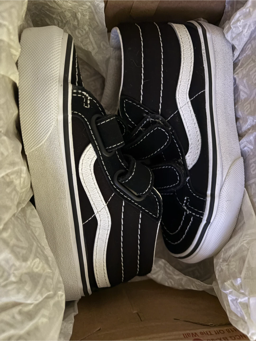 Vans Sk8-Hi Zip Black White Kids Shoes - photo 4