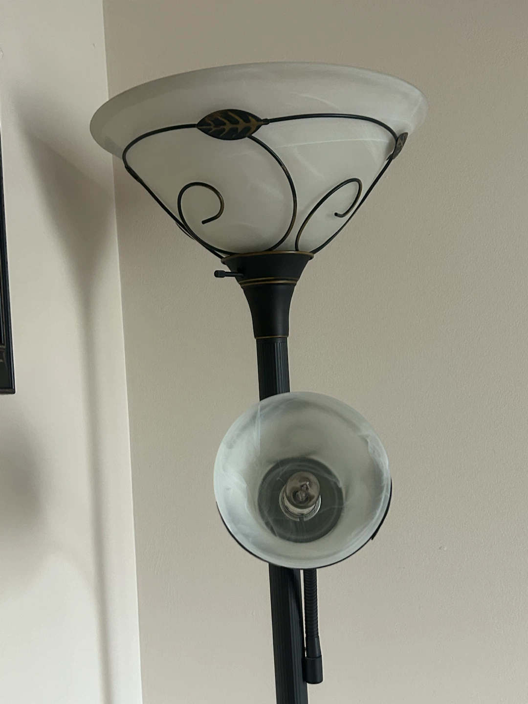 Torchiere Floor Lamp with Reading Light - photo 2