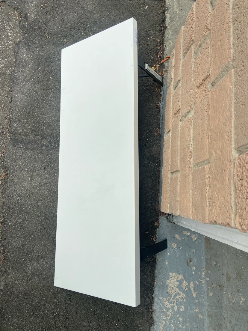 White Wall Shelf with Black Brackets - photo 3