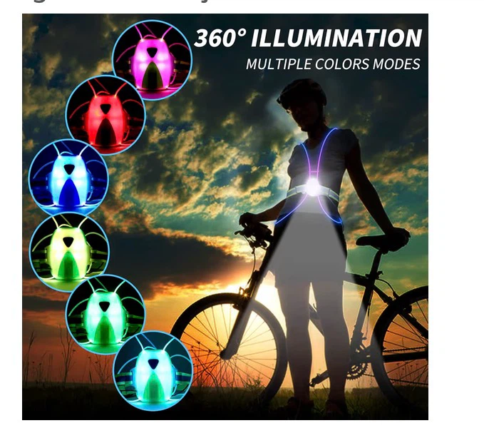 New Ni-SHEN LED USB Rechargeable Reflective Running Vest - photo 2