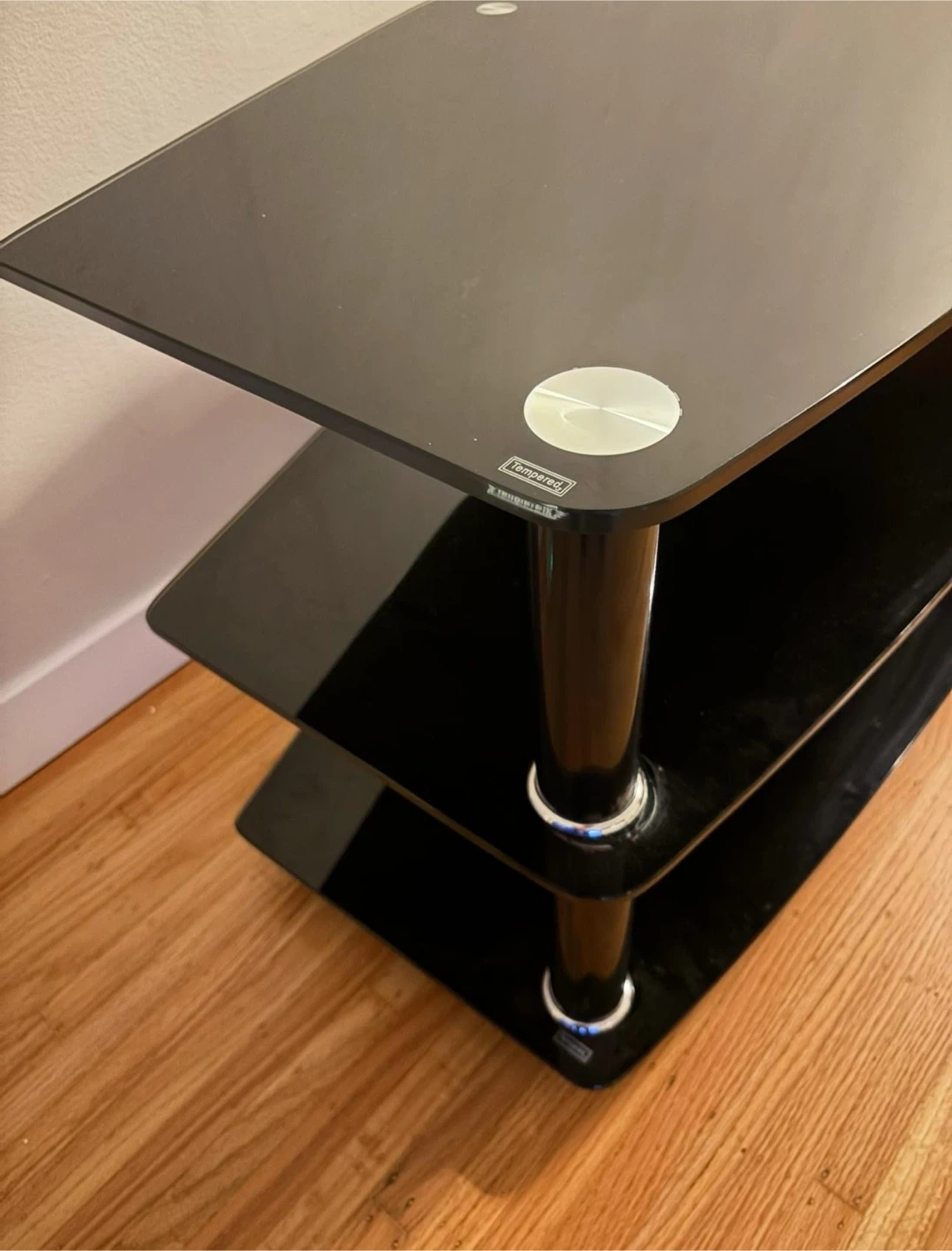 Black Glass TV Stand - photo 2