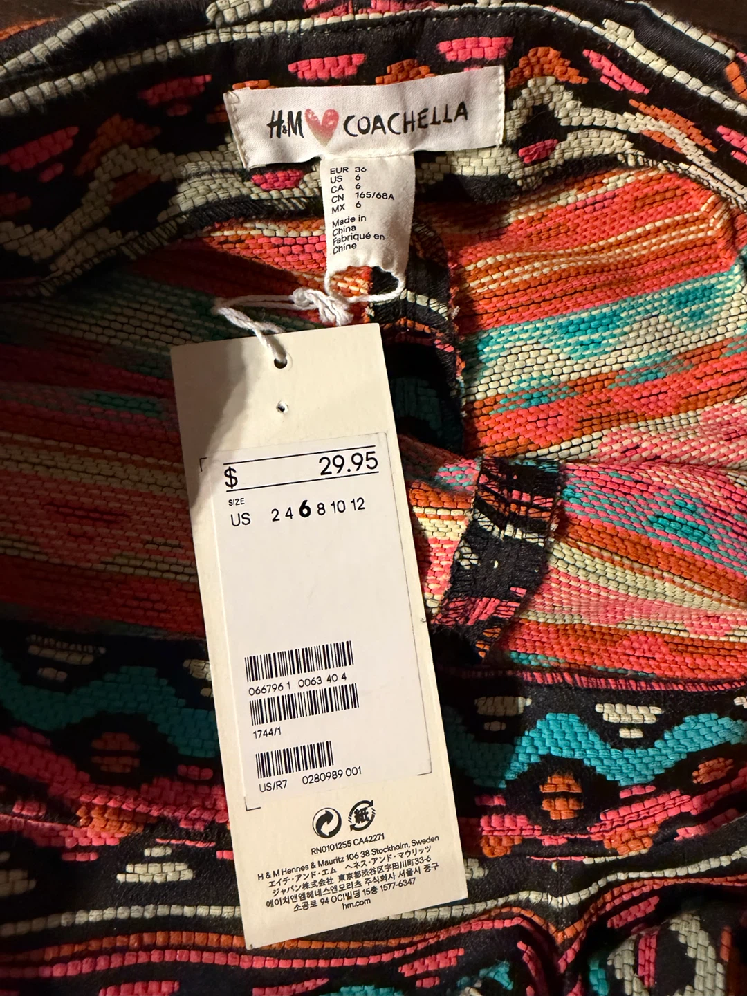 Lollapalooza?! H&M Coachella Patterned Shorts Size 6 - photo 4