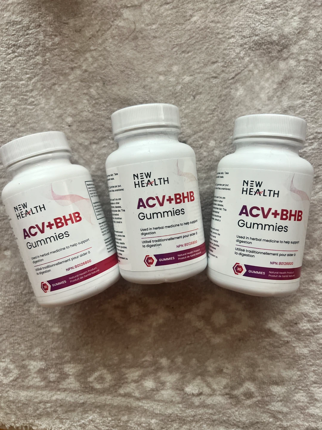 3 pcs New Health ACV+BHB Gummies