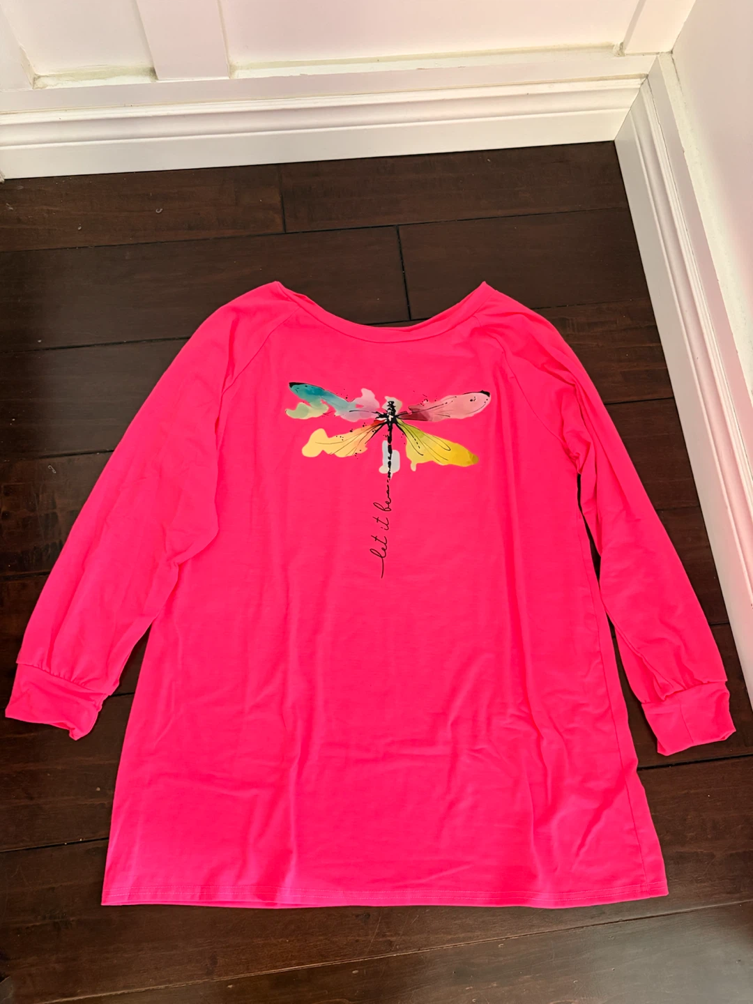 Long sleeve shirts (2) - Pink dragonfly & Yellow hearts