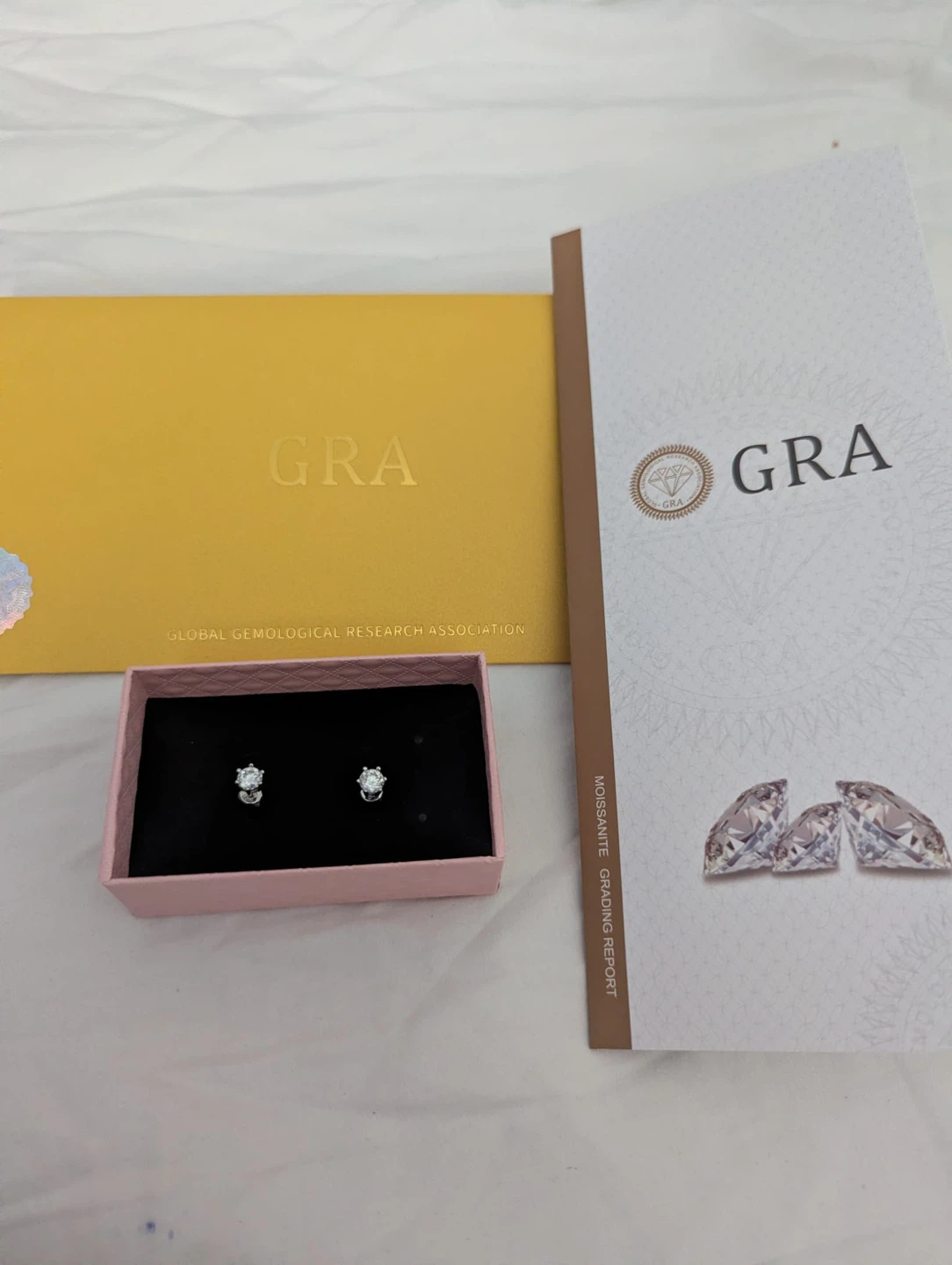 Moissanite Stud Earrings with GRA Report