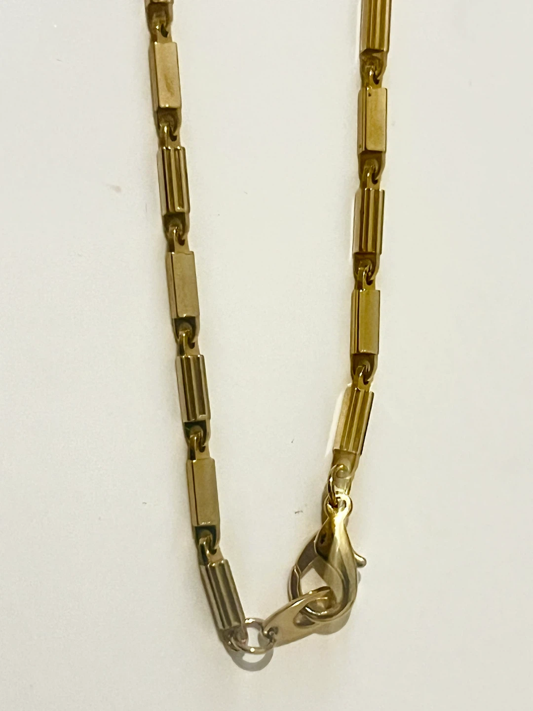 Long Gold-Tone Necklace with Dark Blue Stones - photo 4
