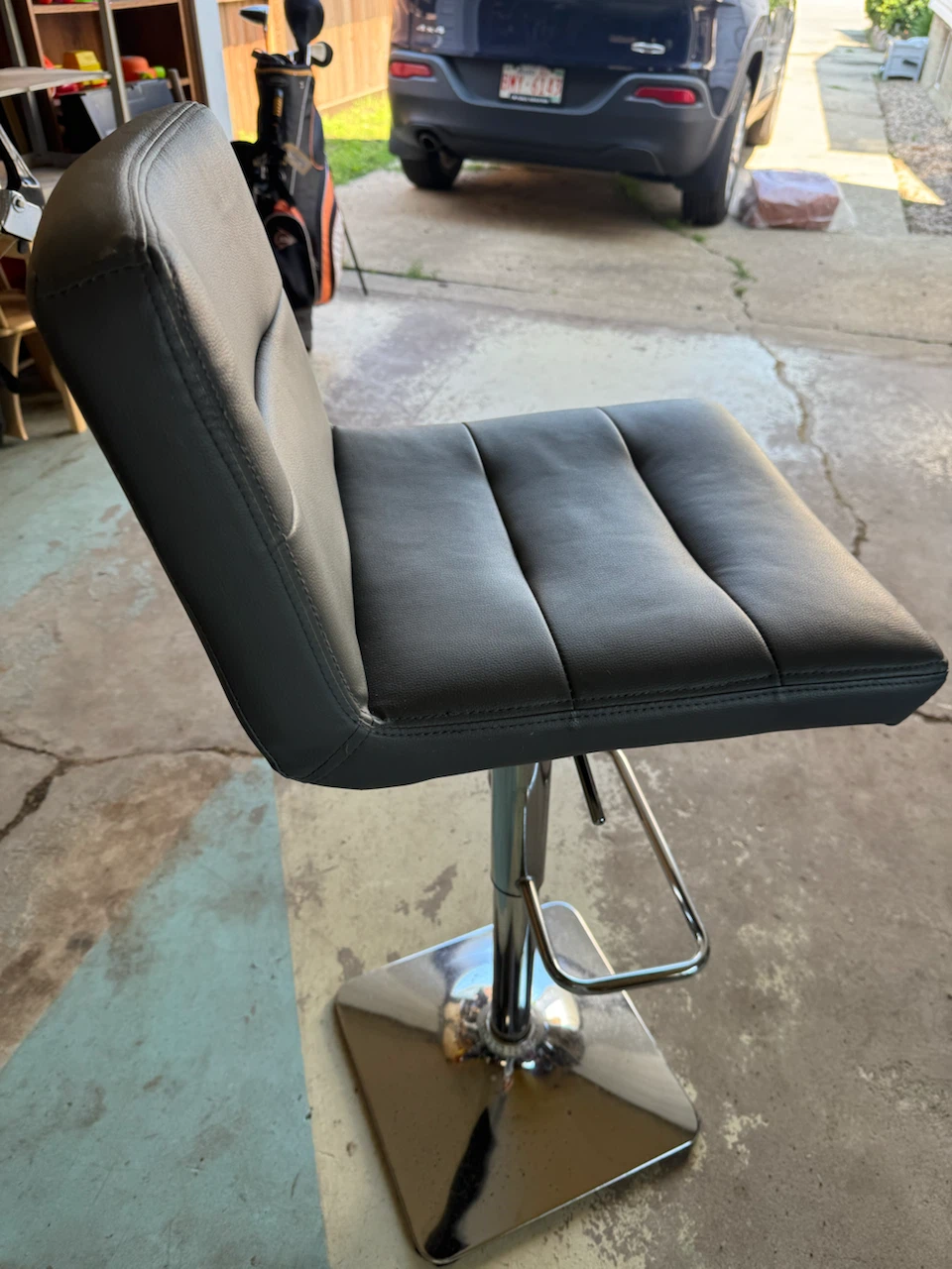 Grey Faux Leather Bar Stools (Set of 2) - photo 5