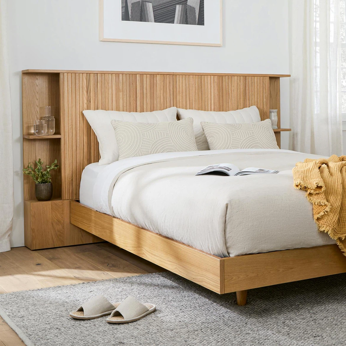 Article Basi Queen Bed Frame - Oak - photo 3