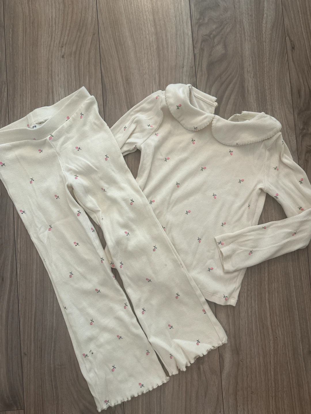 H&M Ribbed Floral Set - Size 4-6A