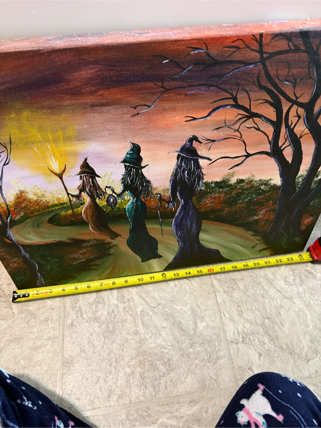 MUST GO ASAP Canvas Painting of Three Witches