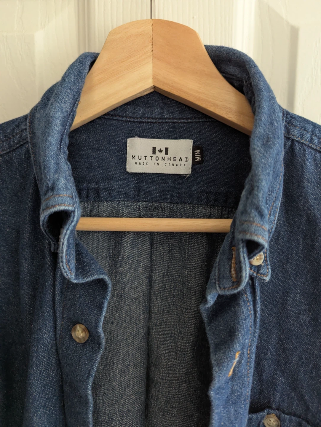 Muttonhead Unisex Size Medium Denim Button Up - photo 3