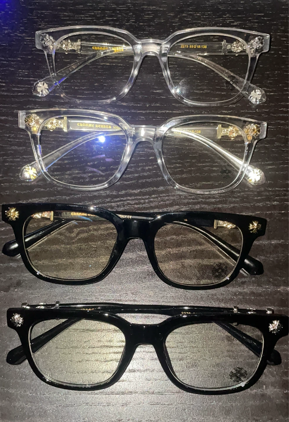 Chrome heart glasses