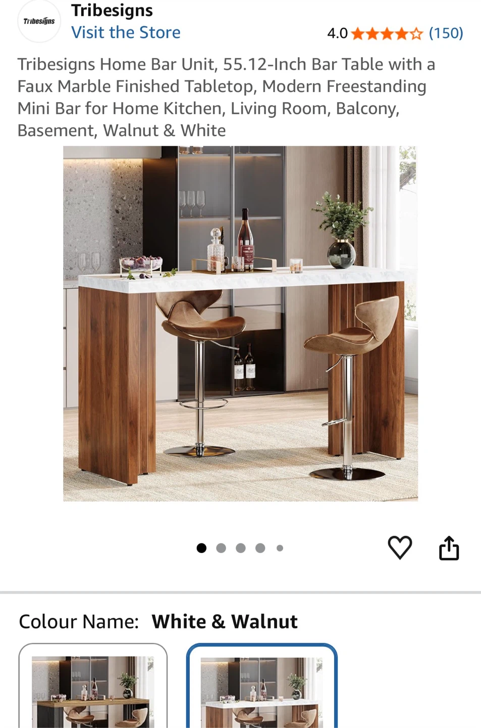 Bar table with chairs