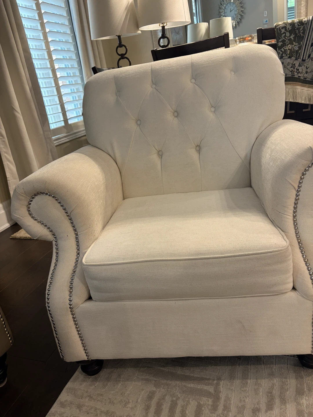 White/Off-white  Accent Armchair - photo 3
