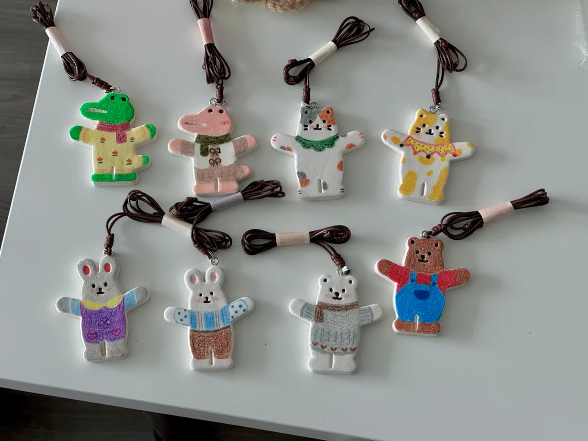 100% handmade clay necklace