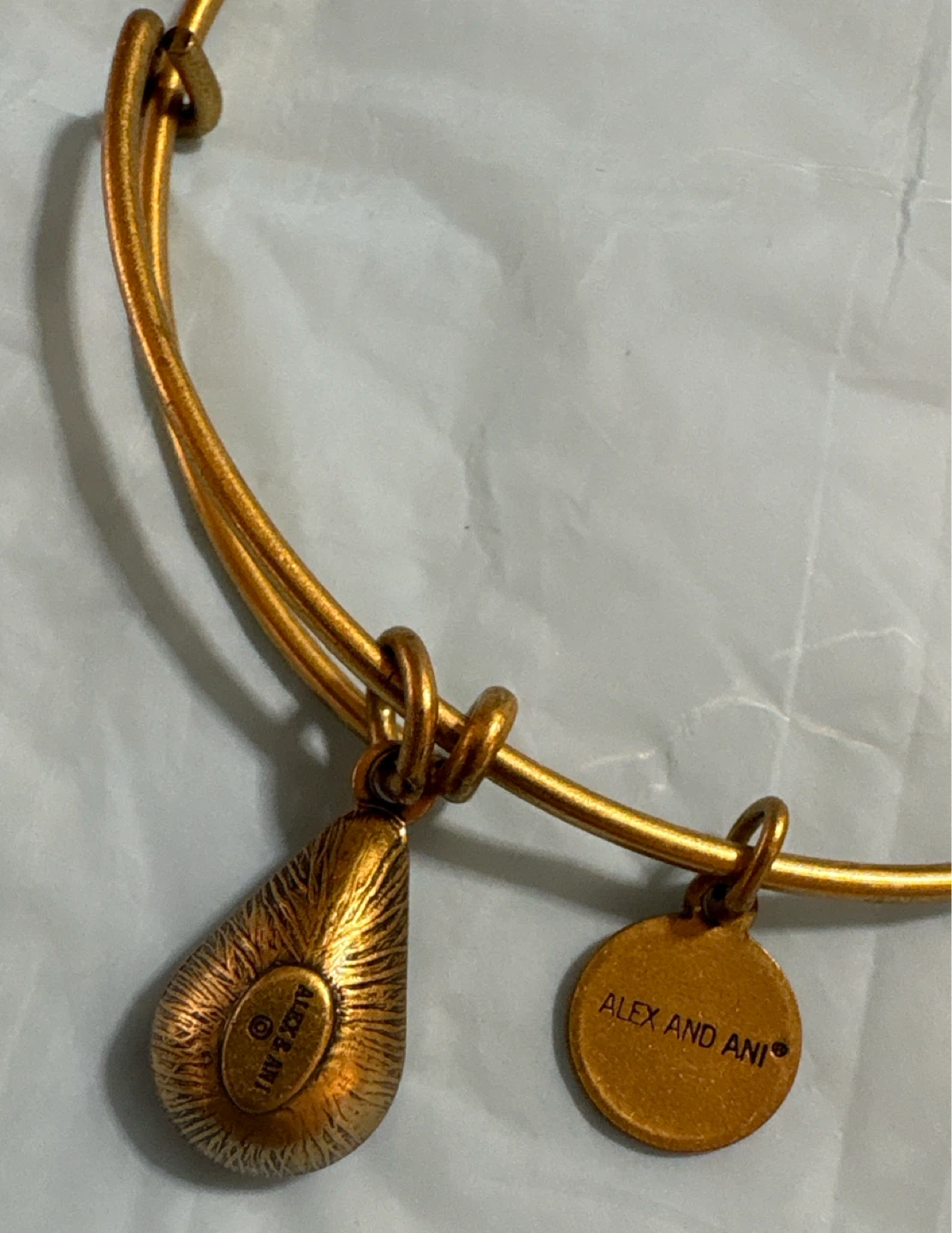 Alex and Ani Gold Tone Charm Bangle Bracelet with Red Stone - photo 2