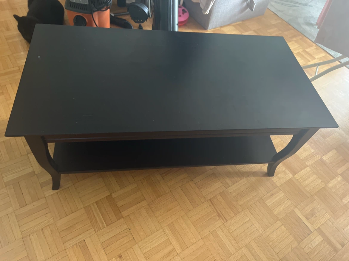 Black Coffee Table with Lower Shelf