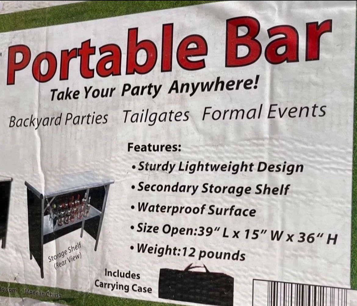 Outdoor Portable Bar with Carrying Case