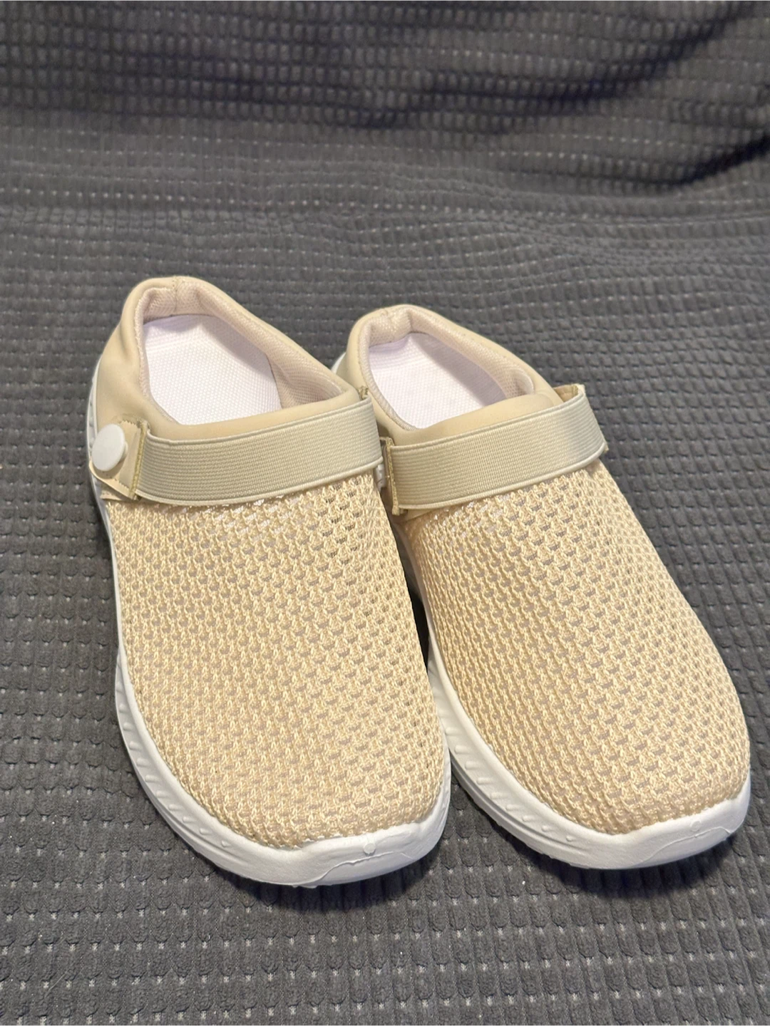 Beige Slip-on Clogs Size 6