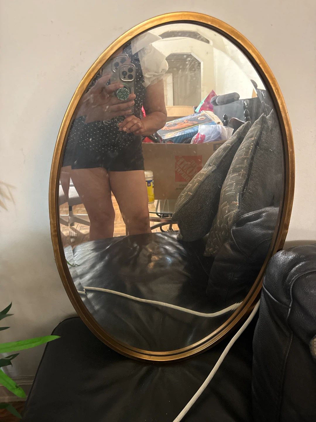 Oval Gold Framed Mirror