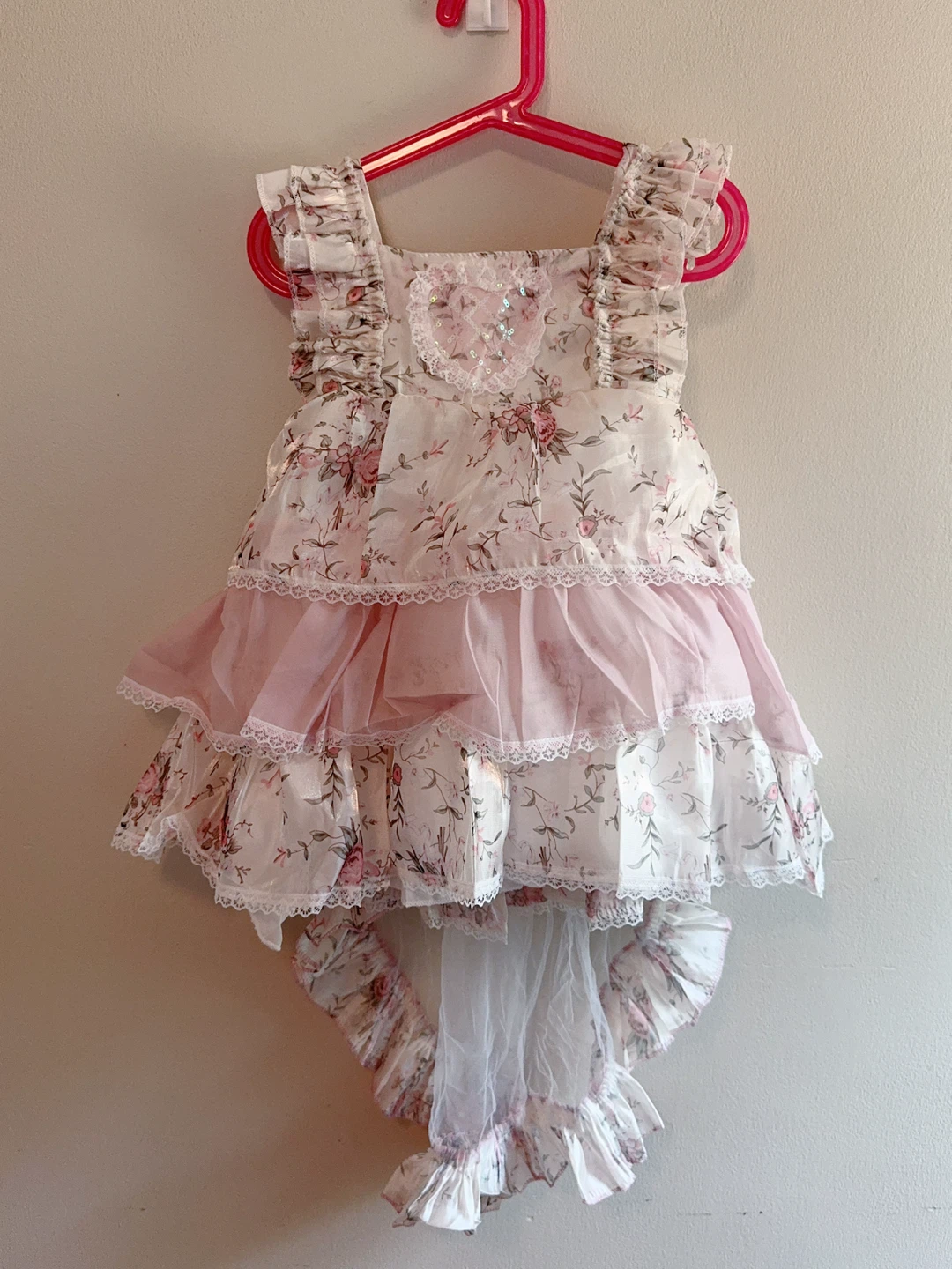 Girls Floral Ruffle Dress 4-5T