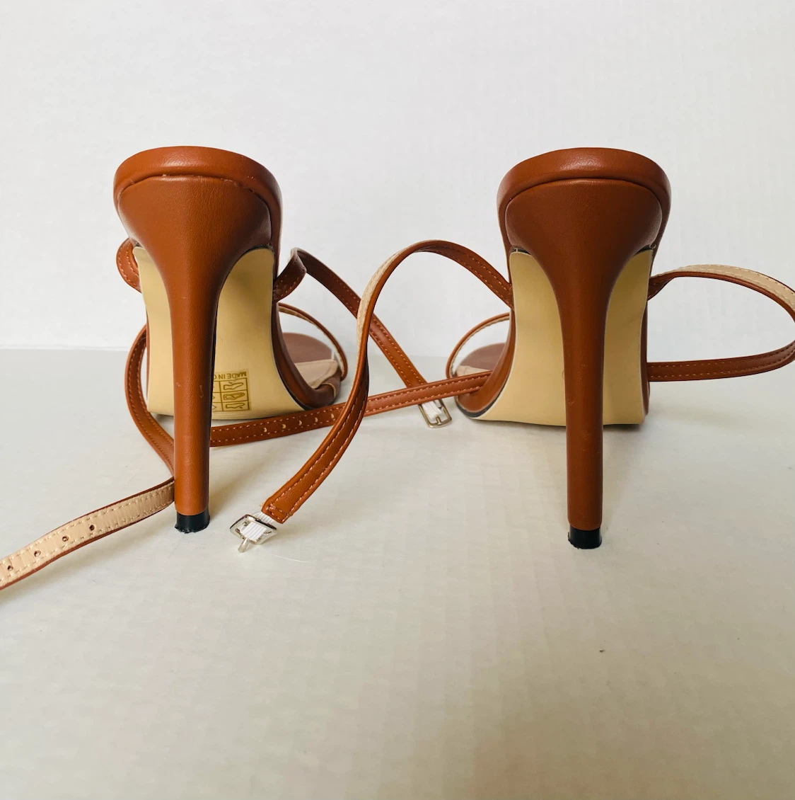 Women’s Brown Ankle Straps Heeled Sandals - photo 3