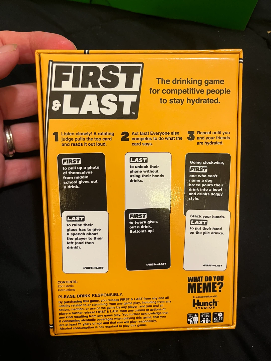 First & Last Drinking Card Game - photo 2