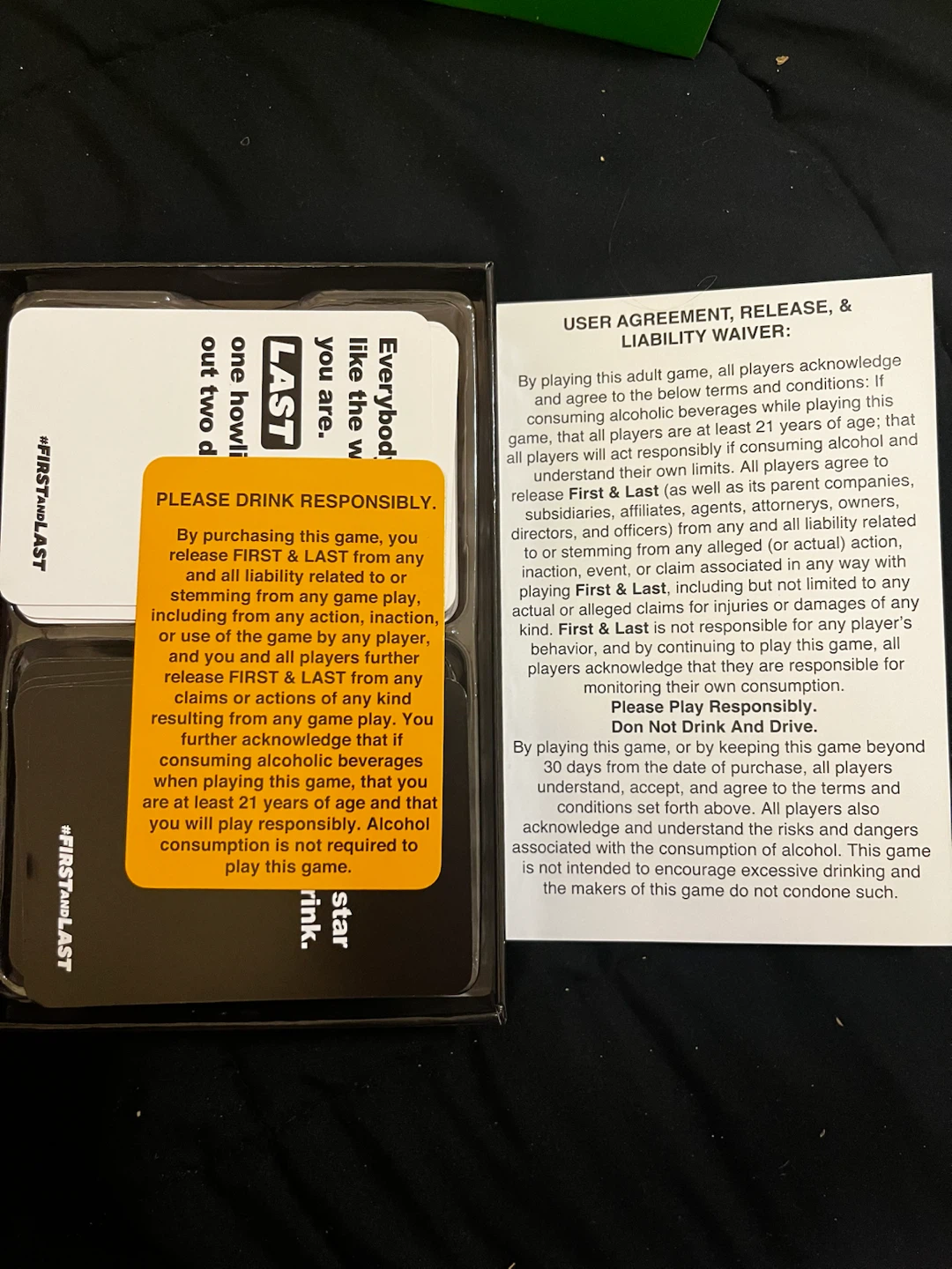 First & Last Drinking Card Game - photo 3